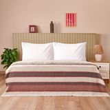 Matmel Soft Marun Çift Kişilik Yatak Örtüsü - Ekru / Kırmızı - 200X230 cm - Çok Renkli - 100 x 100 cm