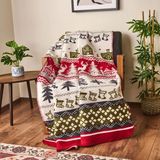 Matmel Soft Nordic Pamuklu Tv Battaniyesi - Kırmızı / Yeşil - 130X170 cm - 80 x 300 cm - Renkli