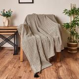 Matmel Soft Shiny Koltuk Şalı - Bej / Siyah - 130X170 cm - 10 x 10 cm - Çok Renkli