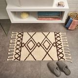 Matmel Soft Tufting Çiçekli Banyo Paspası - Ekru - 60X90 cm - Renkli