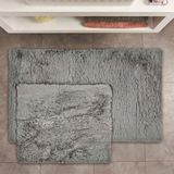 Matmel Soft Venüs Post 2'li Klozet Takımı - Gri - 60X100 cm + 50X60 cm - Renkli - paspas