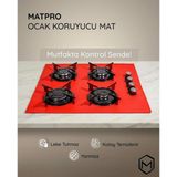 Matpro Kumtel Set Üstü Ocak Koruyucu Silikon Mat - Kırmızı