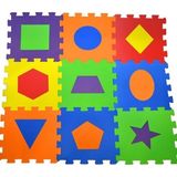 Matrax Oyuncak Eva Puzzle 33X33CM x 7 mm Yer Matı Geometrik Şekiller (9 Parça)