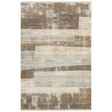 Matris Mı006r Krem Kahve Halı Modern Pamuk Taban Akrilik Tozuaz Salon Yatak Odası Koridor Halısı 300 X 400 Krem-Kahve