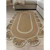 Matrix Jüt Kilim, Paspas, Mutfak Halısı, Banyo Paspası, Kilim, Halı, Oturma Odası Halısı - 60 x 120 cm - Krem - Bej