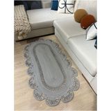 Matrix Jüt Kilim, Paspas, Mutfak Halısı, Banyo Paspası, Kilim, Halı, Oturma Odası Halısı - Gri - 60 x 120 cm