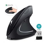 Matservis Ergonomik Dikey Oyuncu Mouse 1600 DPI Kablosuz Ev Ofis Kullanımı İçin Şarjlı - Siyah
