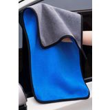 matservis Mikrofiber Biyeli Kalın Çift Taraflı Araç Kurulama Havlusu Ve Cila Bezi 27 X 57 Cm Mavi-gri