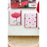 Matt Notebook 15 x 15 cm Kare 2'li Set Spiralli Çizgili Tarihsiz Not Defteri Çiçek Puantiye