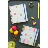 Matt Notebook 15 x 15 cm Kare 2'li Set Spiralli Çizgili Tarihsiz Not Defteri Renkli Puantiye