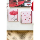 Matt Notebook 15x15 cm Kare 2'li Set Spiralli Çizgili Tarihsiz Not Defteri Çiçek Puantiye