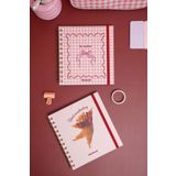 Matt Notebook 15x15 cm Kare 2'li Set Spiralli Çizgili Tarihsiz Not Defteri Pötikare Ayıcık