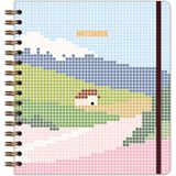 Matt Notebook 19X21 cm Kare Lastikli Spiralli Sert Kapak Not Defteri Kareli - Çok Renkli