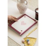 Matt Notebook 2026-2027 A5 Akademik Ajanda Spiralli 15X21 cm - 16 Aylık - Motivasyon Sayfalı Kalp - Bordo