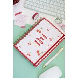Matt Notebook 2026-2027 A5 Akademik Ajanda Spiralli 15X21 cm - 17 Aylık Kiraz - Açık Pembe