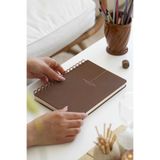 Matt Notebook 2026-2027 A5 Keten Akademik Ajanda Spiralli 15X21 cm - 17 Aylık Kahverengi