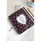 Matt Notebook 2026-2027 Akademik Kare Ajanda Spiralli - 17 Aylık Kalp - Kahverengi