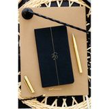 Matt Notebook 2026 Yılı Haftalık Keten Cep Ajandası 12 Aylık Siyah