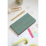 Matt Notebook 2027 Yılı Haftalık Keten 9X17 cm Cep Ajandası 12 Aylık Yeşil