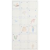 Matt Notebook 2027 Yılı Keten Haftalık Planlayıcı Kareli Cep Ajandası 9X18 cm - Bej