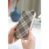 Matt Notebook 9X18 cm Keten Süresiz Haftalık Planlayıcı Kareli Cep Ajandası Ekose - Kahverengi