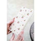 Matt Notebook 9x18 cm Keten Süresiz Haftalık Planlayıcı Kareli Cep Ajandası Kiraz