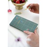 Matt Notebook 9X18 cm Keten Süresiz Haftalık Planlayıcı Kareli Cep Ajandası - Koyu Yeşil