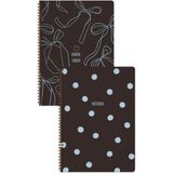 Matt Notebook A4 Spiralli Okul Defteri 80 Yaprak 2'li Set – Çizgili & Kareli - Kahverengi