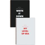 Matt Notebook A4 Spiralli Okul Defteri 80 Yaprak 2'li Set – Çizgili & Kareli - Siyah