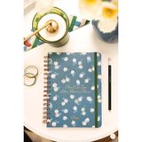 Matt Notebook A5 15X21 cm Spiralli Lastikli 112 Yaprak Çiçekli Noktalı Not Defteri