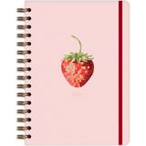 Matt Notebook A5 15X21 cm Spiralli Lastikli Çizgili Tarihsiz Not Defteri Çilek
