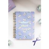 Matt Notebook A5 15X21 cm Spiralli Lastikli Çizgili Tarihsiz Not Defteri Kiraz Fiyonk