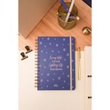 Matt Notebook A5 15X21 cm Spiralli Lastikli Düz, Çizgisiz Tarihsiz Not Defteri Yıldızlar
