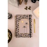 Matt Notebook A5 15X21 cm Spiralli Lastikli Kareli Tarihsiz Not Defteri Palmiyeler