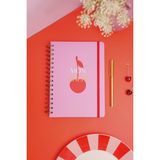 Matt Notebook A5 15X21 cm Spiralli Lastikli Noktalı Tarihsiz Not Defteri Kiraz
