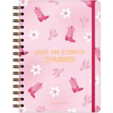 Matt Notebook A5 15X21 cm Spiralli Lastikli Noktalı Tarihsiz Not Defteri Kovboy Çizme