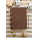 Matt Notebook A5 Kahverengi Spiralli Keten Not Defteri 15 x 21 cm 104 Yaprak Çizgili