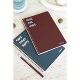 Matt Notebook A5 Spiralli Okul Defteri 80 Yaprak 2'li Set – Çizgili & Kareli - Bordo