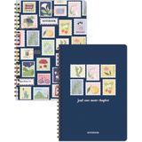 Matt Notebook A5 Spiralli Okul Defteri 80 Yaprak 2'li Set – Çizgili & Kareli - Lacivert