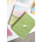 Matt Notebook A5 Spiralli Okul Defteri 80 Yaprak 2'li Set – Çizgili & Kareli - Yeşil