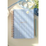 Matt Notebook A5 Spiralli Süresiz Planlayıcı Ajanda Motivasyon Sayfalı Mavi Papatya