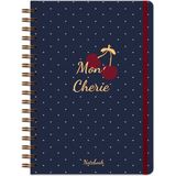 Matt Notebook B5 17X24 cm Spiralli Lastikli Düz, Çizgisiz Tarihsiz Not Defteri Kiraz