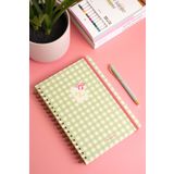 Matt Notebook B5 17X24 cm Spiralli Lastikli Düz, Çizgisiz Tarihsiz Not Defteri Pötikare
