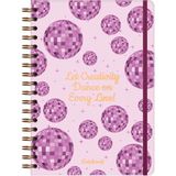 Matt Notebook B5 17X24 cm Spiralli Lastikli Kareli Tarihsiz Not Defteri Disko Topu