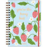 Matt Notebook B5 17X24 cm Spiralli Lastikli Noktalı Tarihsiz Not Defteri Çilek