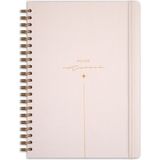 Matt Notebook Bej Lastikli Spiralli Sert Kapak Not Defteri 20X28 cm 112 Yaprak Çizgili Defter