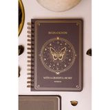 Matt Notebook Bullet Journal Edition A5 15X21 cm Spiralli Noktalı Tarihsiz Not Defteri Kelebek