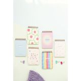 Matt Notebook Cep Defteri Bloknot Seti 6'lı Karışık Renk 9x13 cm Çiçek ve Desenli Kapak