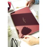 Matt Notebook Süresiz Haftalık Masaüstü Planlayıcı 12 Aylık Undated Desk Planner Bordo