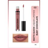 Matte Queen Lipstick Kalıcı Mat Likit Ruj - 02 Ruby Chocolate - Pembe